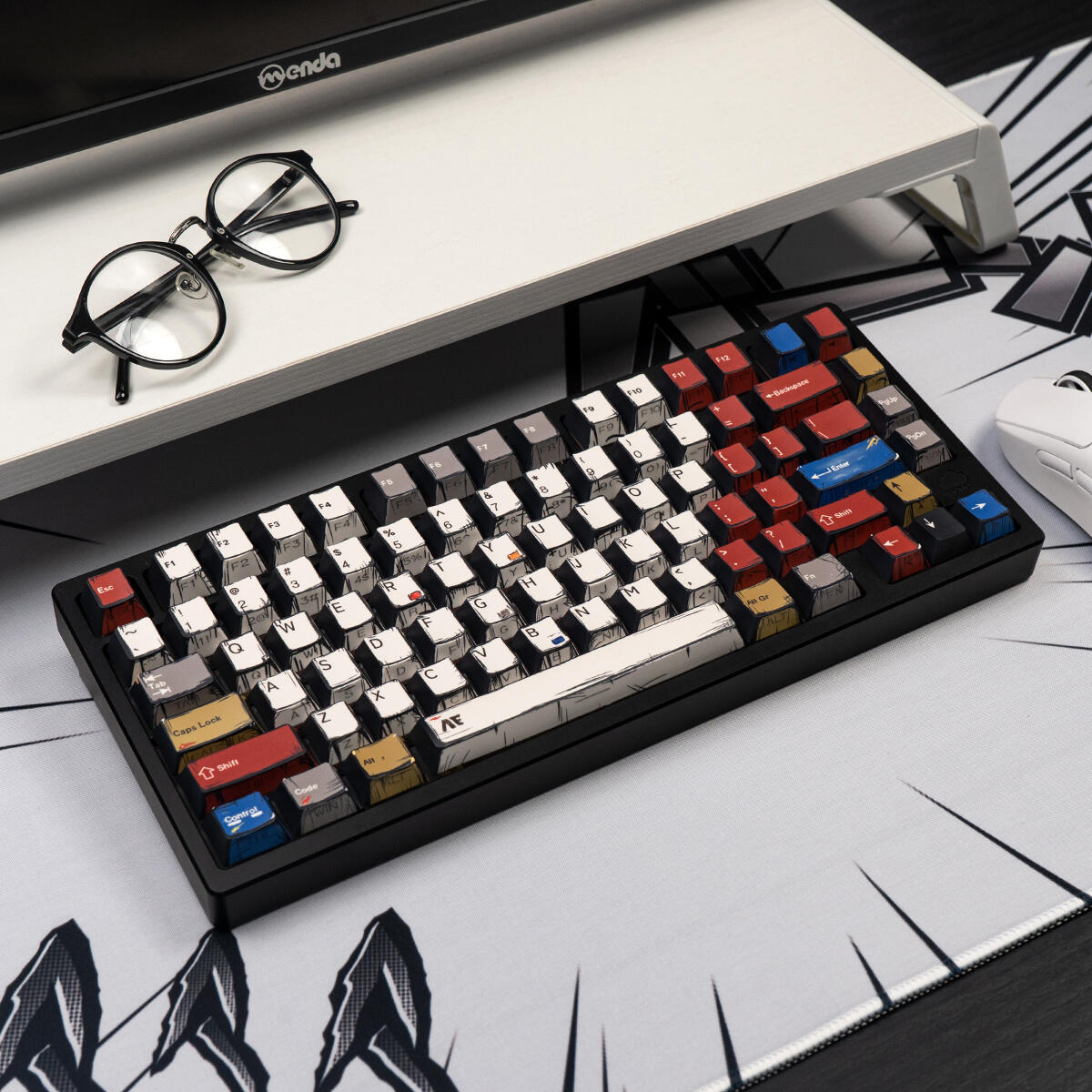 Retro Anime Comic Keycaps, Manga Japanese Theme Keycaps, Cartoon Design for Mechanical Keyboards