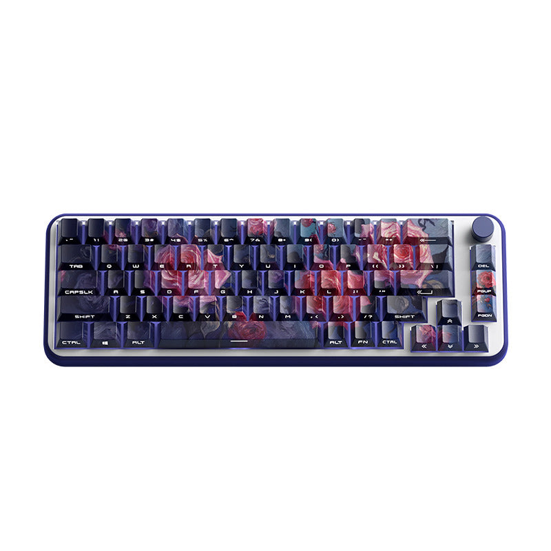 Limited Edition Monet's Garden Themed Keycaps Set, Cherry Profile Side-Engraved Keycaps for Mechanical Keyboard