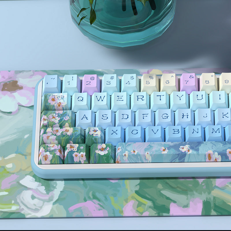 Limited Edition Daisy Themed Keycaps Set, Floral Inspired MDA/Cherry Keycaps for Mechanical Keyboard