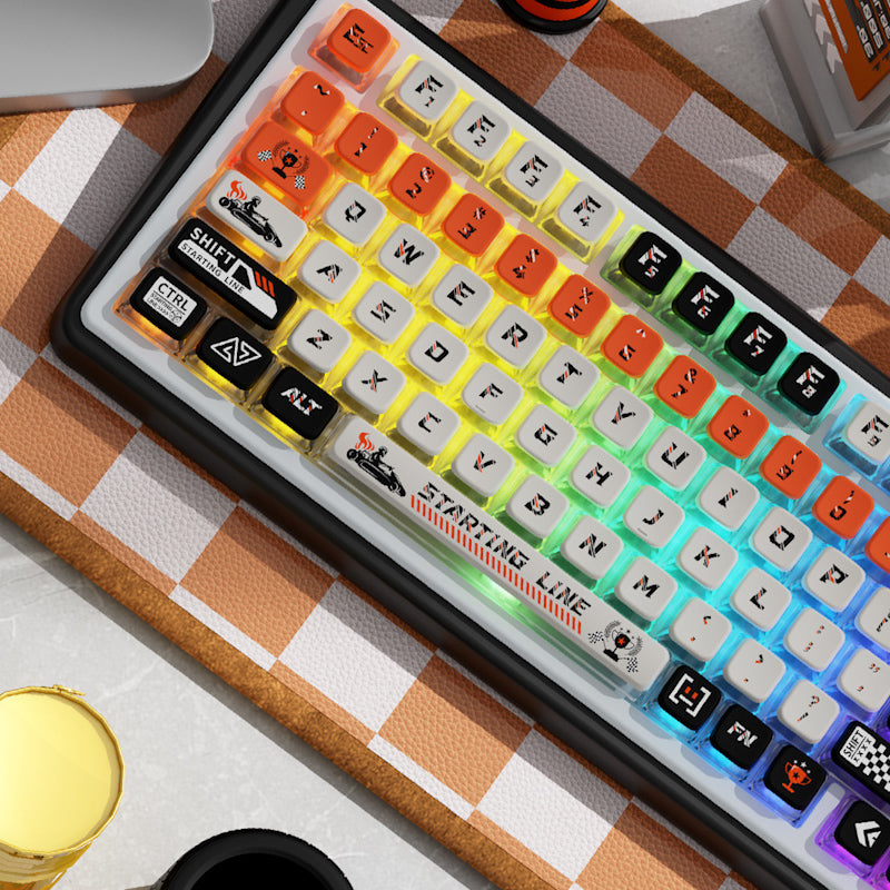 Limited Edition Starting Line Themed Keycaps Set, Side-Lit Keycaps, MSA Keycaps for Mechanical Keyboard