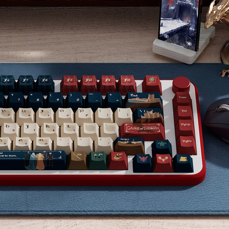 Limited Edition Thrones Winter Is Coming Keycaps Set, Custom Cherry Keycaps for Mechanical Keyboard, Westeros Themed Keycaps
