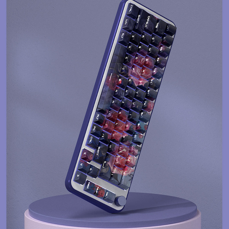 Limited Edition Monet's Garden Themed Keycaps Set, Cherry Profile Side-Engraved Keycaps for Mechanical Keyboard