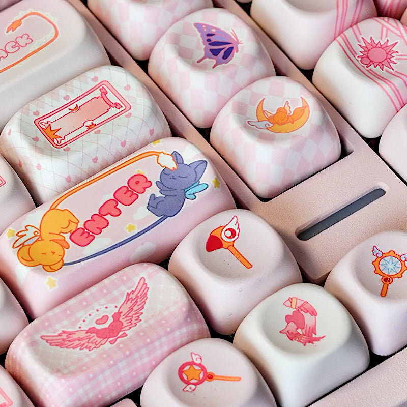 Versatile Sakura Keycaps MOA Cute Customized Mechanical Keyboard Keycaps