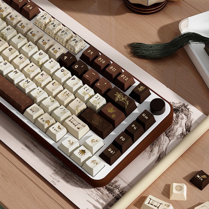 Limited Edition Subtle Fragrance Themed Keycaps Set, Traditional Chinese Style Cherry Keycaps for Mechanical Keyboard