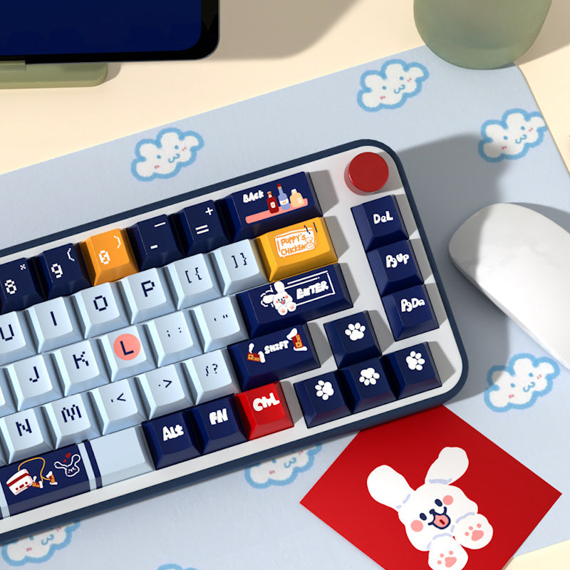 Limited Edition Puppy Animal Themed Keycaps Set, Pixel Style Cherry Keycaps for Mechanical Keyboard