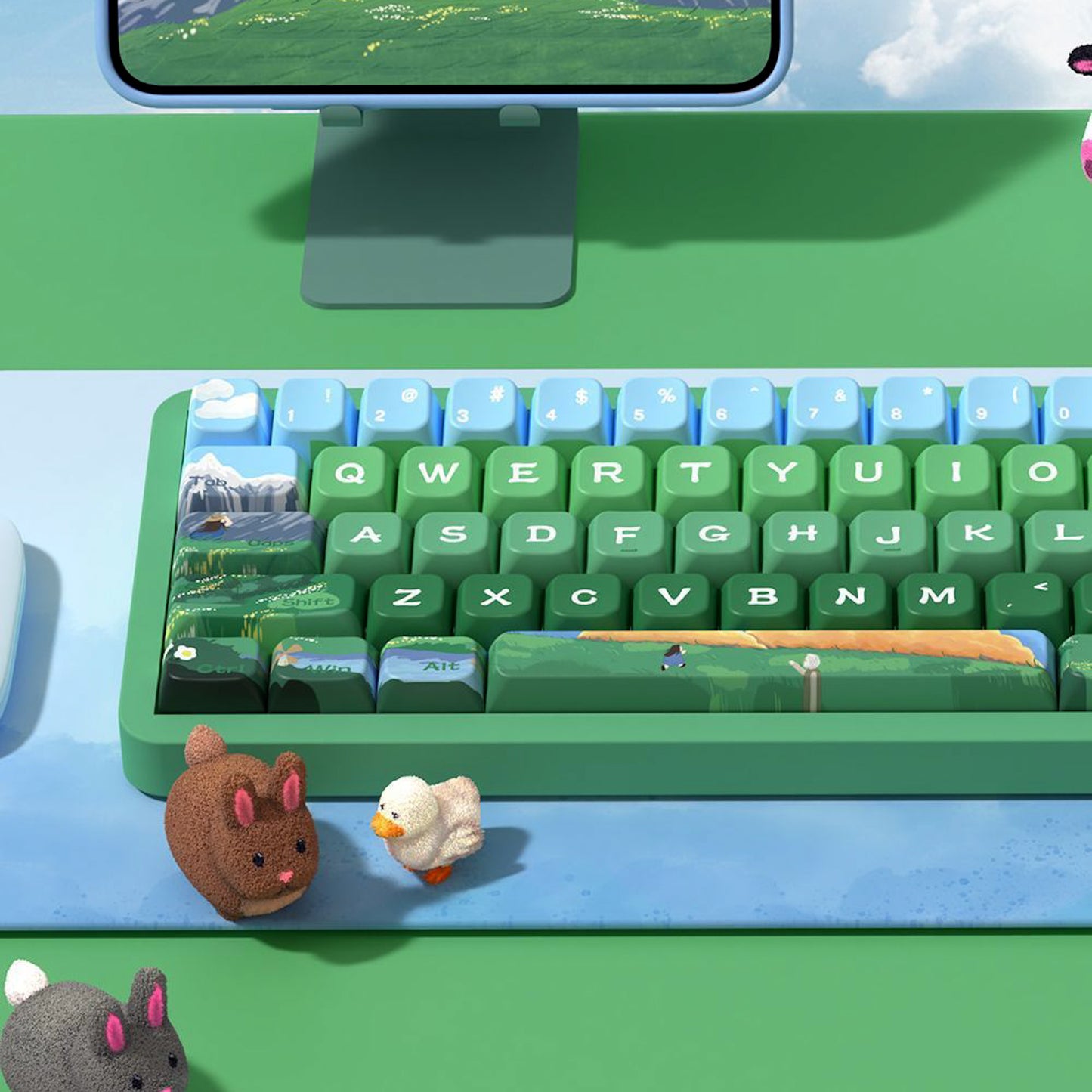 Limited Edition Alpine Landscape Keycaps Sets, MDA/Cherry Profile Keycaps for Mechanical Keyboard