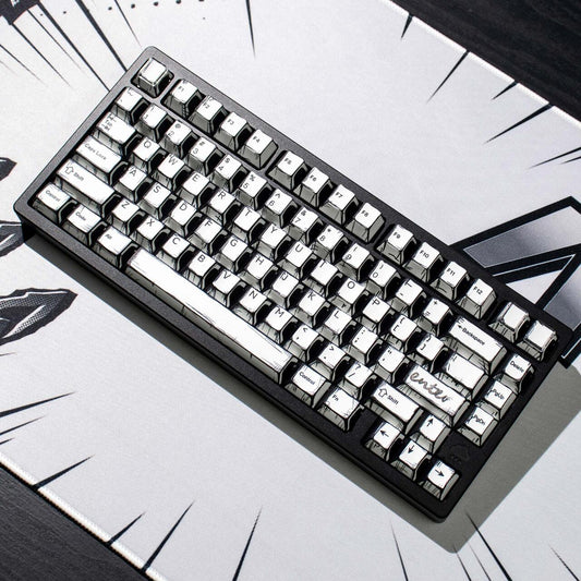 Anime White Comic Keycaps, Cartoon Design for Mechanical Keyboards, Cherry Keycap Set
