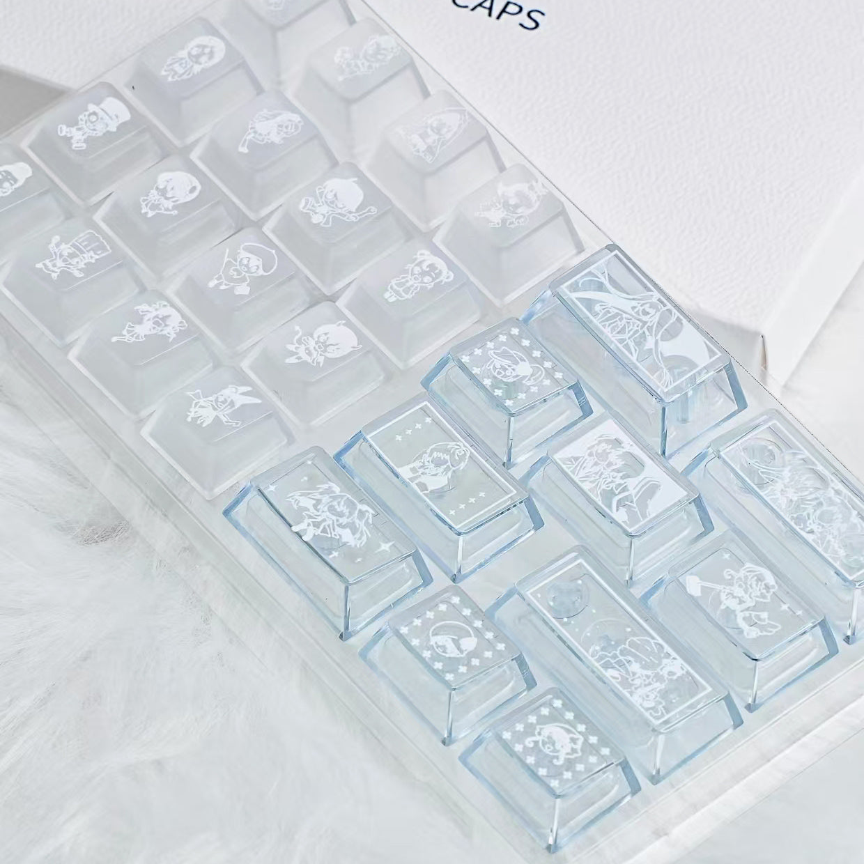 Limited Edition Shugo Chara Keycaps Set for Mechanical Keyboard, Anime Cute Design, Cherry Profile Side-Engraved Keycaps