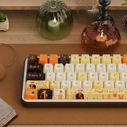 Limited Edition Harry Potter Hufflepuff Themed Keycaps Set, Cherry Keycaps for Mechanical Keyboard