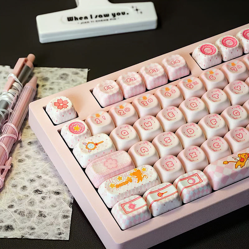 Versatile Sakura Keycaps MOA Cute Customized Mechanical Keyboard Keycaps