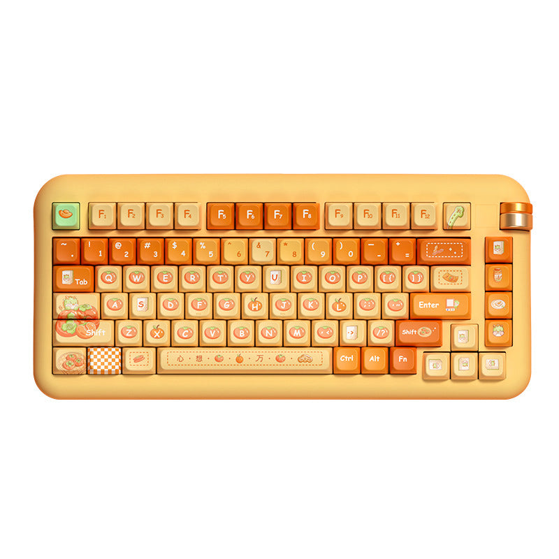 Limited Edition Kawaii Orange Themed Keycaps Set, Cute Fruit MDA Keycaps for Mechanical Keyboard