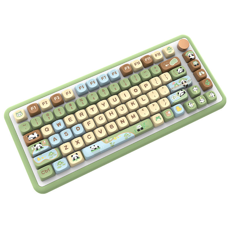 Panda Paradise Theme Keycaps Set for Mechanical Keyboard, Cute Animal Design MOA Keycaps Sets