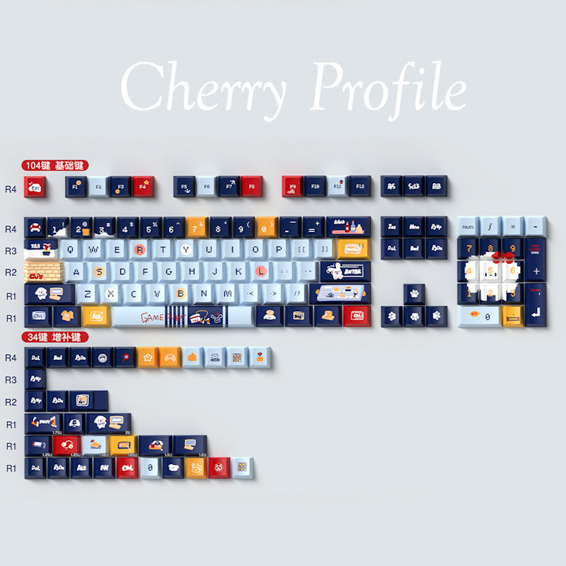 Limited Edition Puppy Animal Themed Keycaps Set, Pixel Style Cherry Keycaps for Mechanical Keyboard