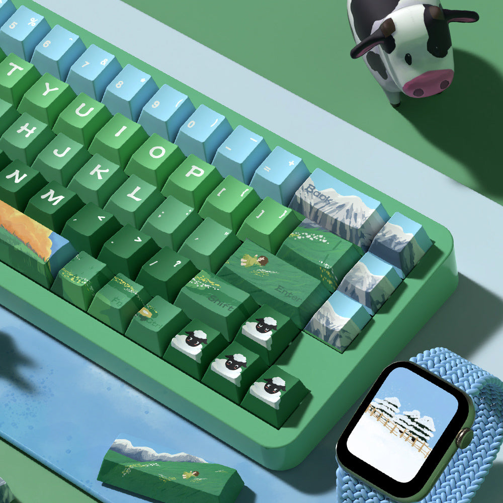 Limited Edition Alpine Landscape Keycaps Sets, MDA/Cherry Profile Keycaps for Mechanical Keyboard