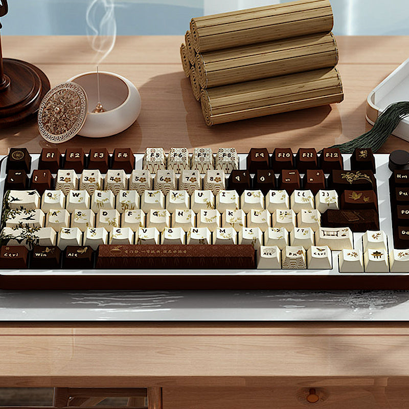 Limited Edition Subtle Fragrance Themed Keycaps Set, Traditional Chinese Style Cherry Keycaps for Mechanical Keyboard