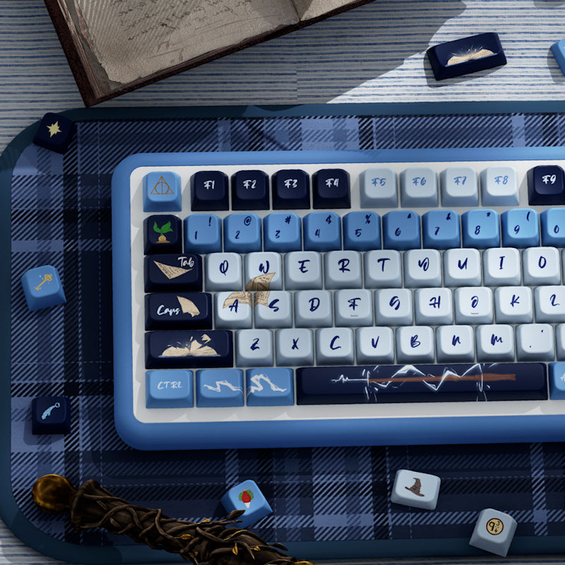 Limited Edition Harry Potter Ravenclaw Themed Keycaps Set, MDA Keycaps for Mechanical Keyboard, Wizarding World Inspired Keycaps