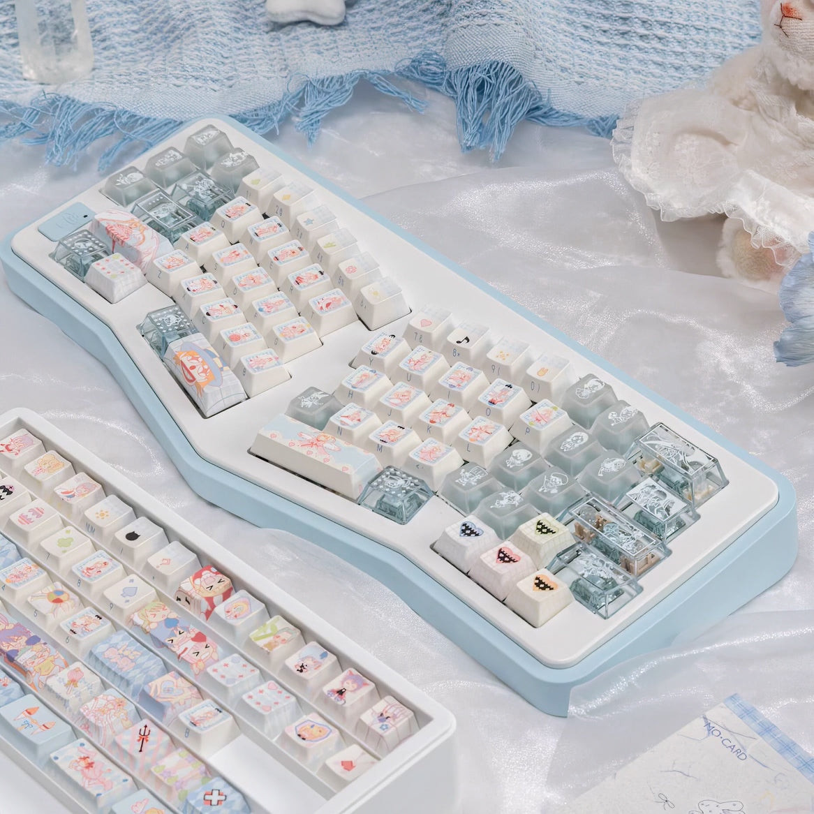 Limited Edition Shugo Chara Keycaps Set for Mechanical Keyboard, Anime Cute Design, Cherry Profile Side-Engraved Keycaps