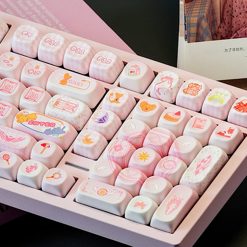 Versatile Sakura Keycaps MOA Cute Customized Mechanical Keyboard Keycaps