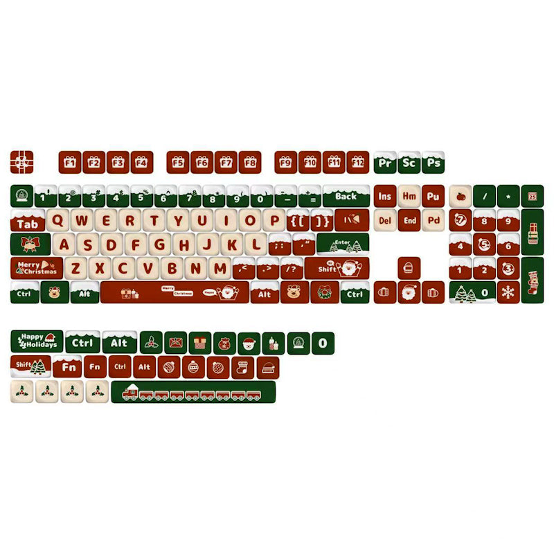Festive Christmas Themed Keycaps Set, MOA Keycaps for Mechanical Keyboard with Holiday