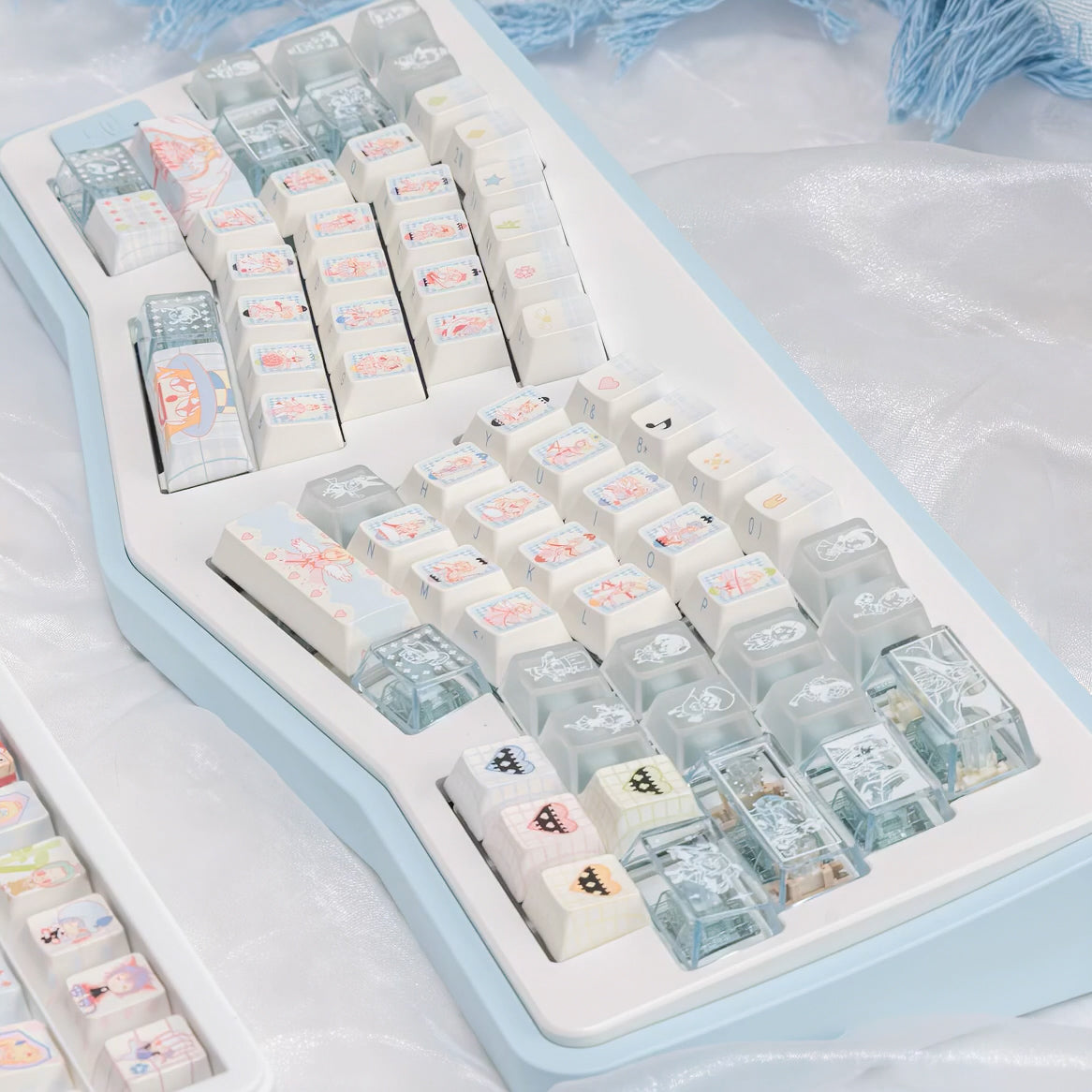 Limited Edition Shugo Chara Keycaps Set for Mechanical Keyboard, Anime Cute Design, Cherry Profile Side-Engraved Keycaps