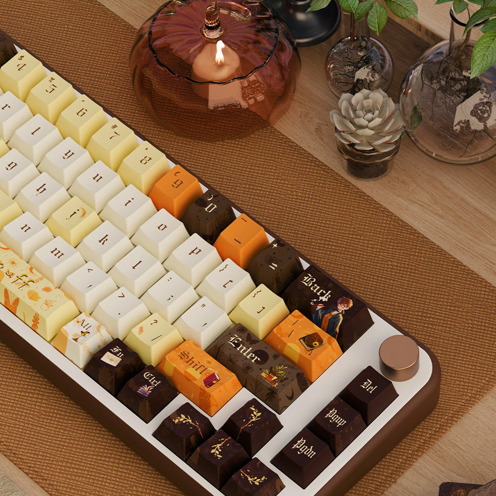 Limited Edition Harry Potter Hufflepuff Themed Keycaps Set, Cherry Keycaps for Mechanical Keyboard