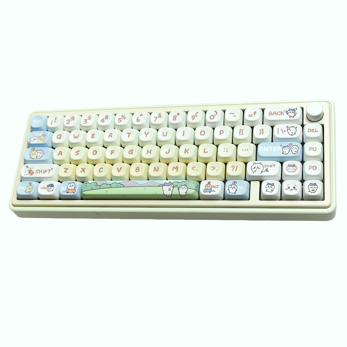 Adorable Hachiware Usagi Themed Keycaps Set, Cute Cartoon MOA Keycaps for Mechanical Keyboard