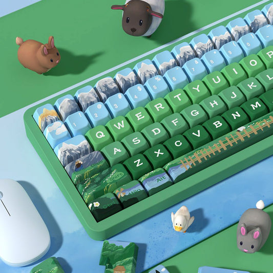 Limited Edition Alpine Landscape Keycaps Sets, MDA/Cherry Profile Keycaps for Mechanical Keyboard