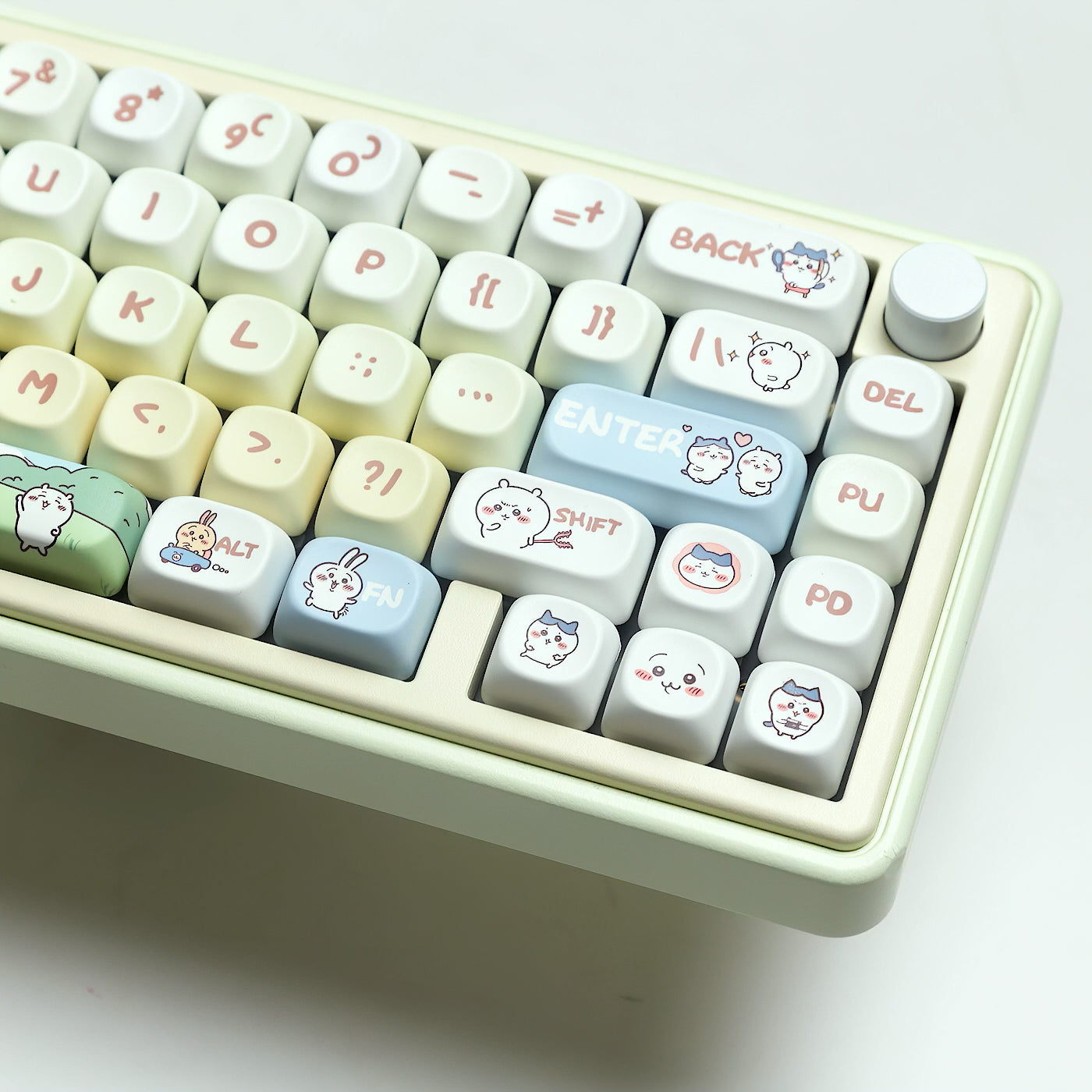 Adorable Hachiware Usagi Themed Keycaps Set, Cute Cartoon MOA Keycaps for Mechanical Keyboard