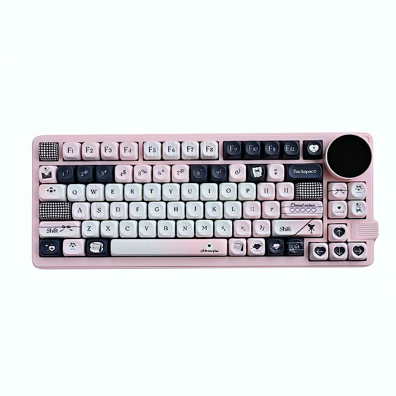 Black&Pink Keycaps Cute MOA Customized Mechanical Keyboard Keycaps
