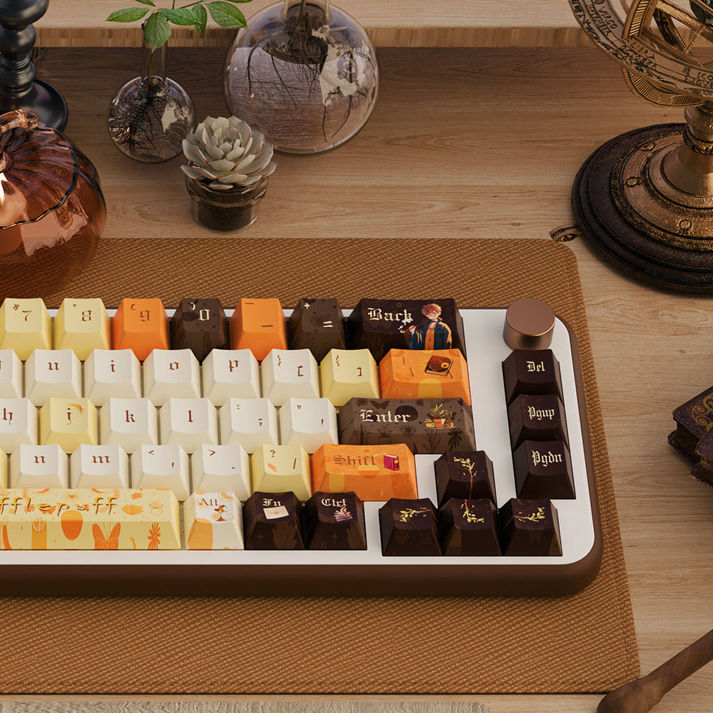 Limited Edition Harry Potter Hufflepuff Themed Keycaps Set, Cherry Keycaps for Mechanical Keyboard