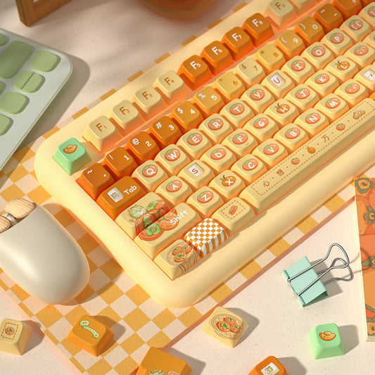 Limited Edition Kawaii Orange Themed Keycaps Set, Cute Fruit MDA Keycaps for Mechanical Keyboard