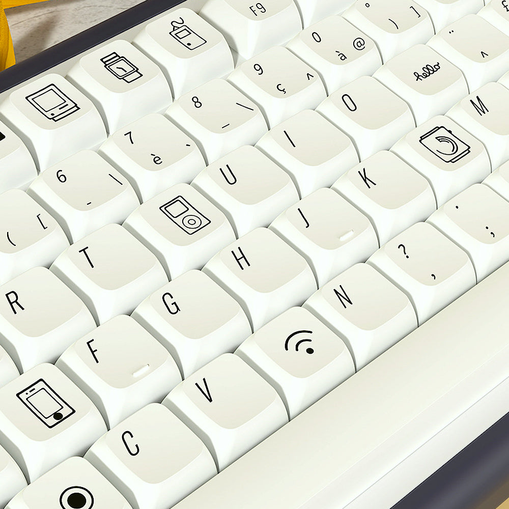 Minimalist White Keycaps Set, XDA Keycaps for Mechanical Keyboards, Sleek & Simple White Keycaps