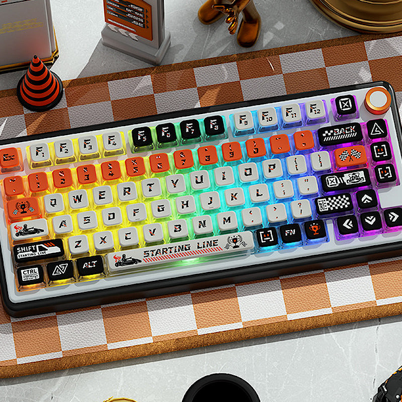Limited Edition Starting Line Themed Keycaps Set, Side-Lit Keycaps, MSA Keycaps for Mechanical Keyboard