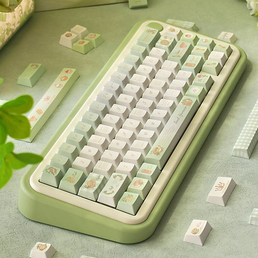 Pre-order Green Keycaps Set for Mechanical Keyboard, Tea Time Theme Cherry Keycaps