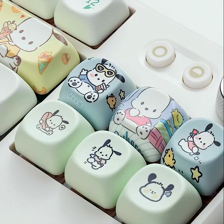 Pochacco Keycaps Set, Cute Cartoon Themed XDA Keycaps for Mechanical Keyboards