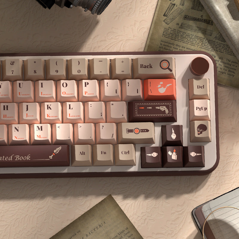 Limited Edition Detective Guide Themed Keycaps Set, Cherry Keycaps for Mechanical Keyboard with Mystery