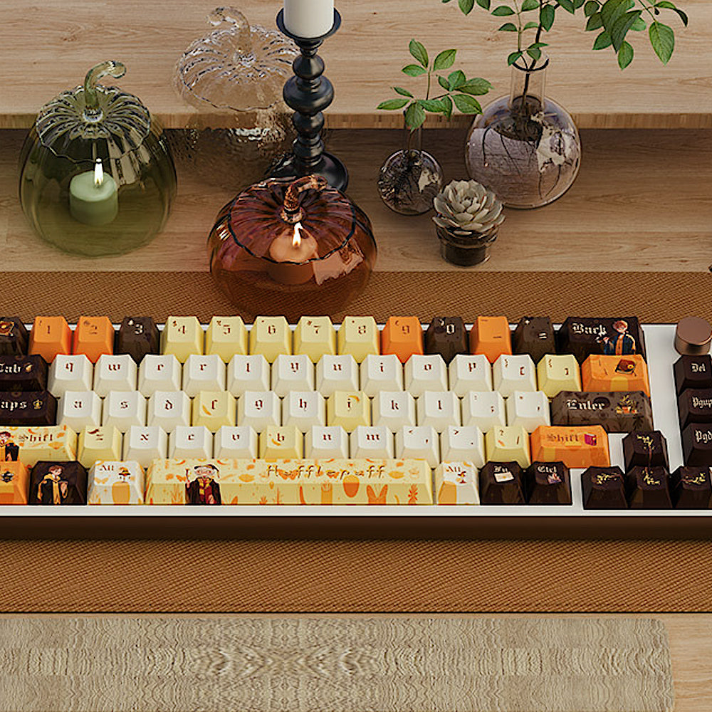 Limited Edition Harry Potter Hufflepuff Themed Keycaps Set, Cherry Keycaps for Mechanical Keyboard