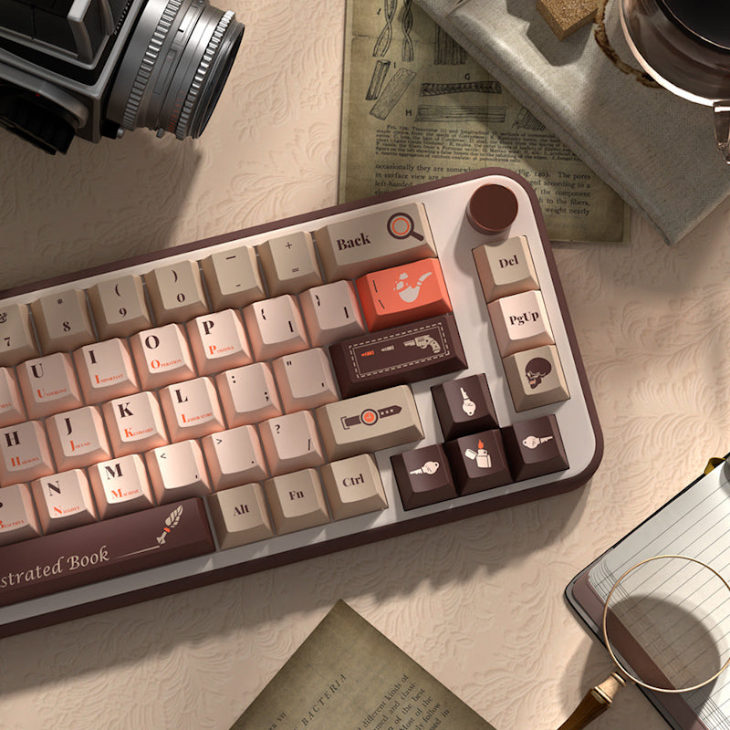 Limited Edition Detective Guide Themed Keycaps Set, Cherry Keycaps for Mechanical Keyboard with Mystery