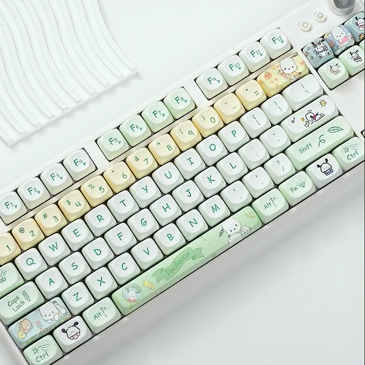 Pochacco Keycaps Set, Cute Cartoon Themed XDA Keycaps for Mechanical Keyboards