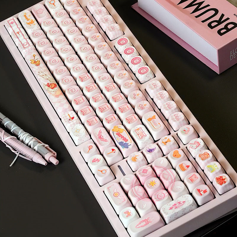 Versatile Sakura Keycaps MOA Cute Customized Mechanical Keyboard Keycaps