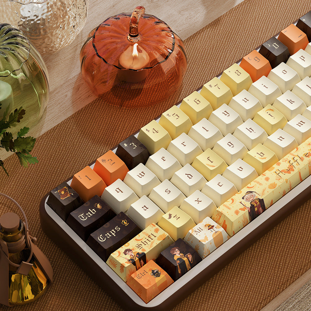 Limited Edition Harry Potter Hufflepuff Themed Keycaps Set, Cherry Keycaps for Mechanical Keyboard
