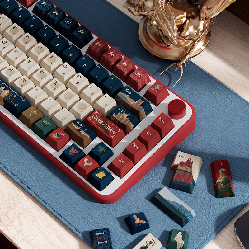 Limited Edition Thrones Winter Is Coming Keycaps Set, Custom Cherry Keycaps for Mechanical Keyboard, Westeros Themed Keycaps