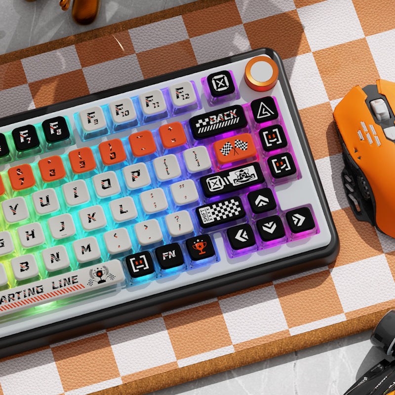 Limited Edition Starting Line Themed Keycaps Set, Side-Lit Keycaps, MSA Keycaps for Mechanical Keyboard