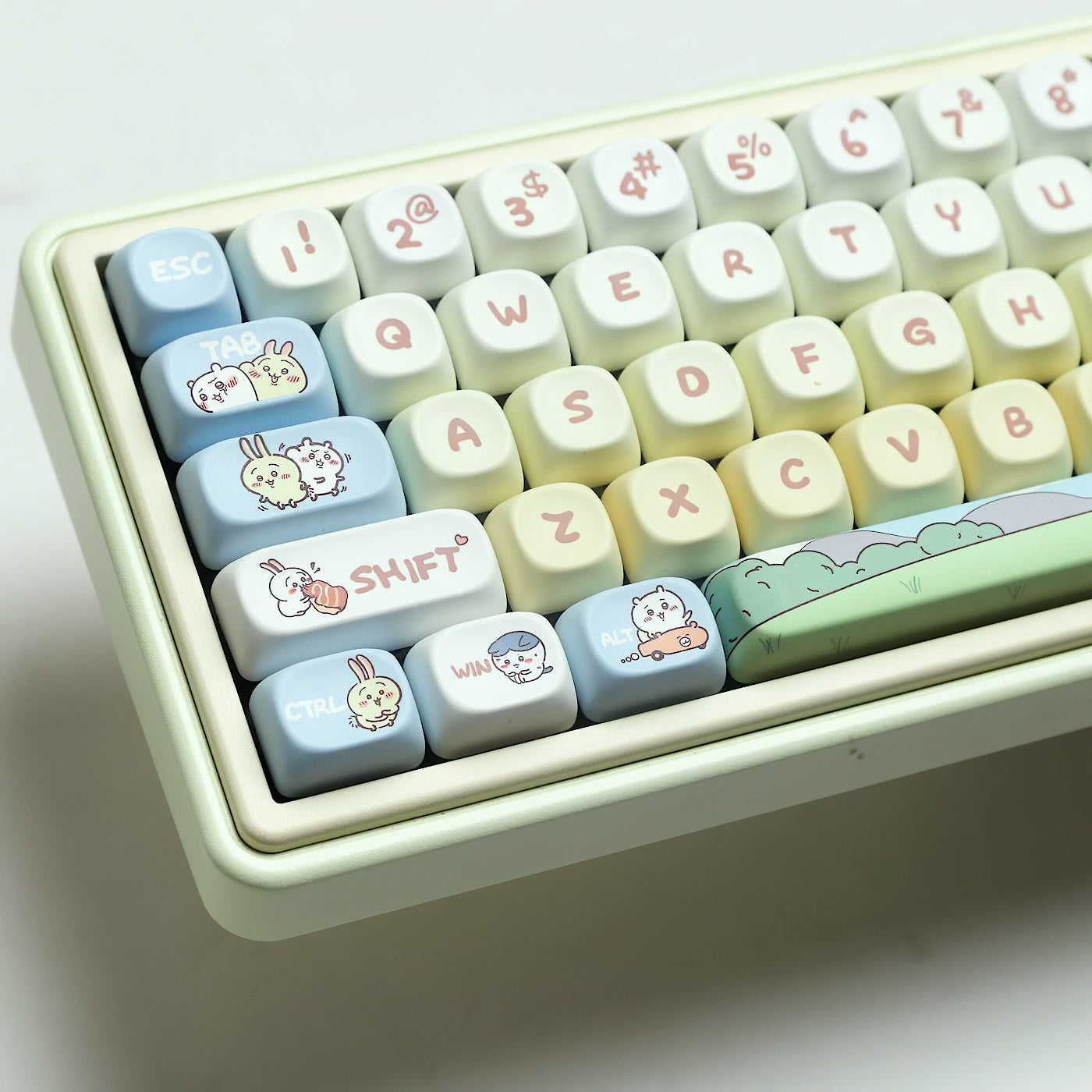 Adorable Hachiware Usagi Themed Keycaps Set, Cute Cartoon MOA Keycaps for Mechanical Keyboard