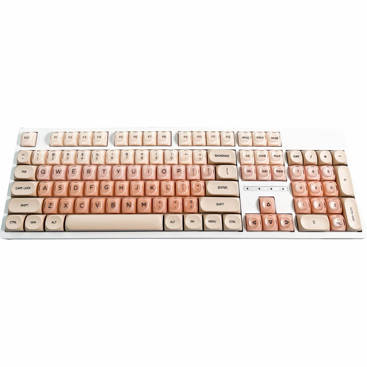 Beige Pink Keycaps Set for Mechanical Keyboard, Gradient Makeup Foundation Theme, MOA Keycap Sets