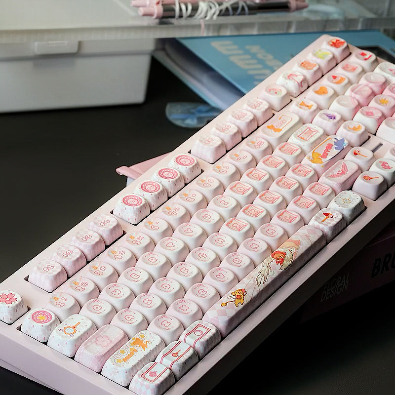 Versatile Sakura Keycaps MOA Cute Customized Mechanical Keyboard Keycaps