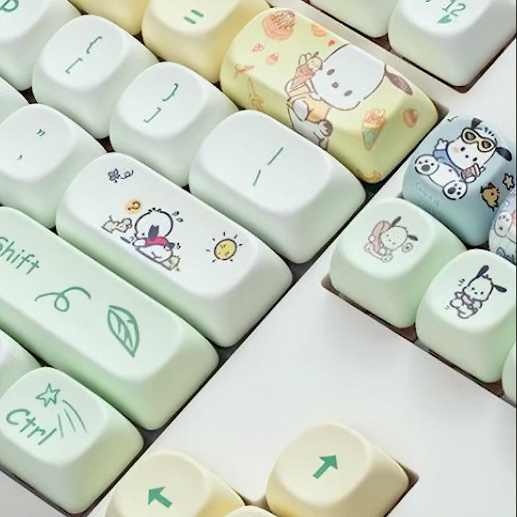 Pochacco Keycaps Set, Cute Cartoon Themed XDA Keycaps for Mechanical Keyboards