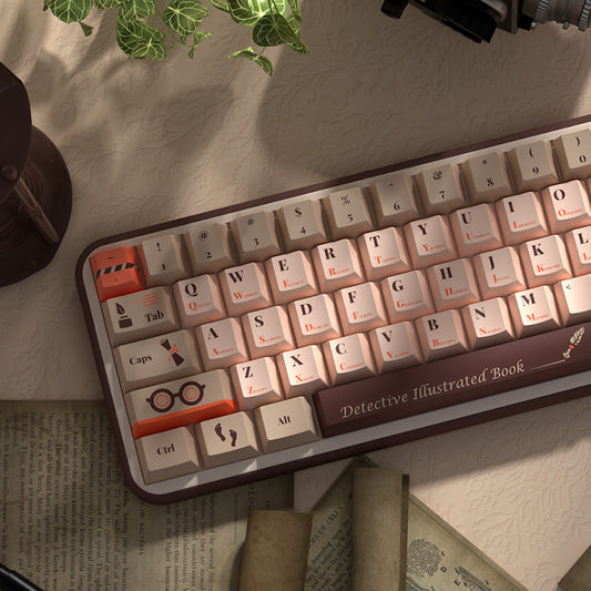 Limited Edition Detective Guide Themed Keycaps Set, Cherry Keycaps for Mechanical Keyboard with Mystery
