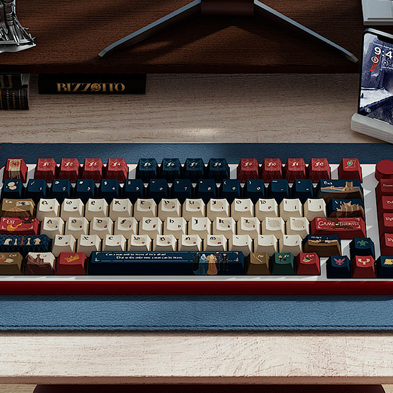 Limited Edition Thrones Winter Is Coming Keycaps Set, Custom Cherry Keycaps for Mechanical Keyboard, Westeros Themed Keycaps
