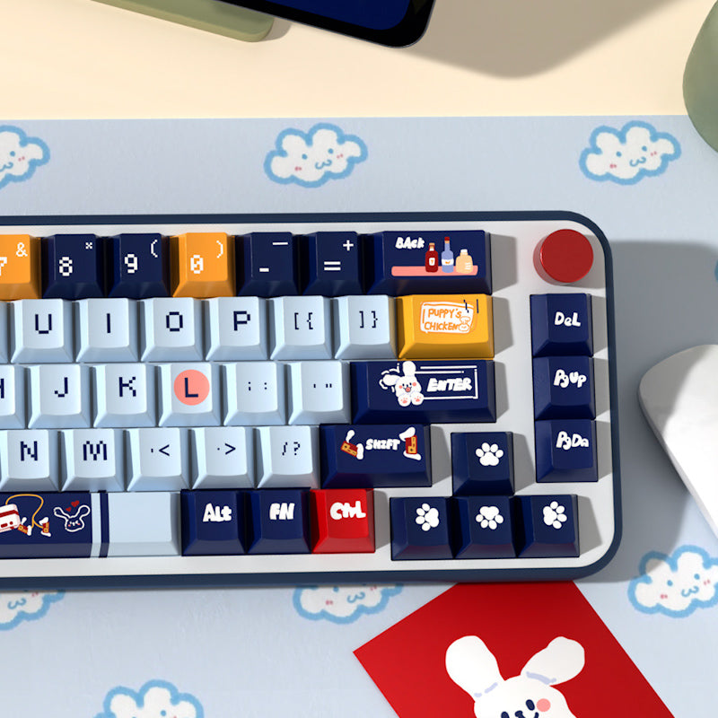 Limited Edition Puppy Animal Themed Keycaps Set, Pixel Style Cherry Keycaps for Mechanical Keyboard